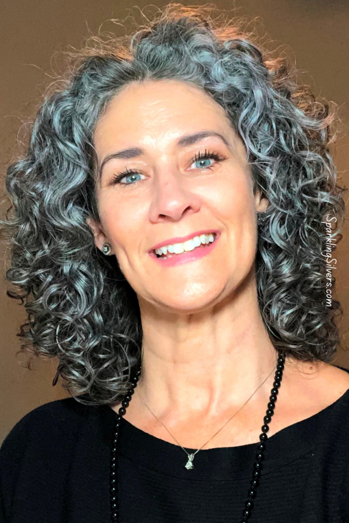 Curly gray hair transition