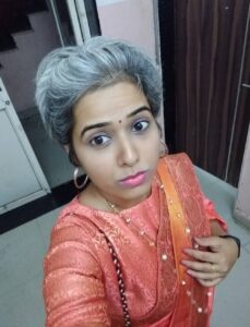 Anjana natural grey hair and sari india indian asian silver hair woman www.sparklingsilvers.com