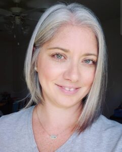 Amber's grey hair transition picture