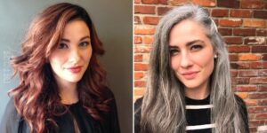 going gray before and after pictures