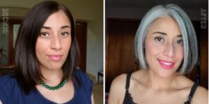 going gray before and after pictures
