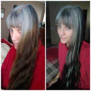 before and after gray hair toning sparklingsilvers