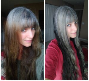 before and after gray hair toning sparklingsilvers