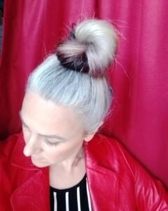 High Bun Gorgeous Gray Hair styles