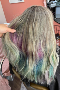 purple colour on natural grey hair