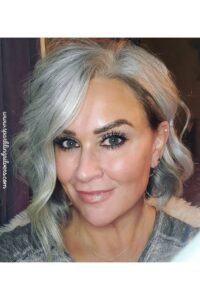 Stunning Lob haircut white hair