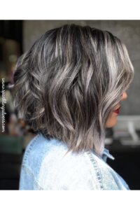 Salt and pepper hair Inverted bob