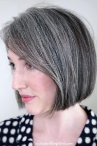 Sleek bob haircut for salt and pepper hair