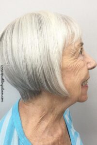 Graduated bob haircut for women over 50