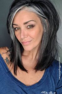 Layered bob hairstyle for women over 50