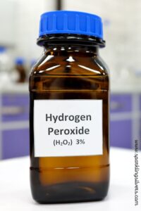 What does hydrogen peroxide do to gray hair?