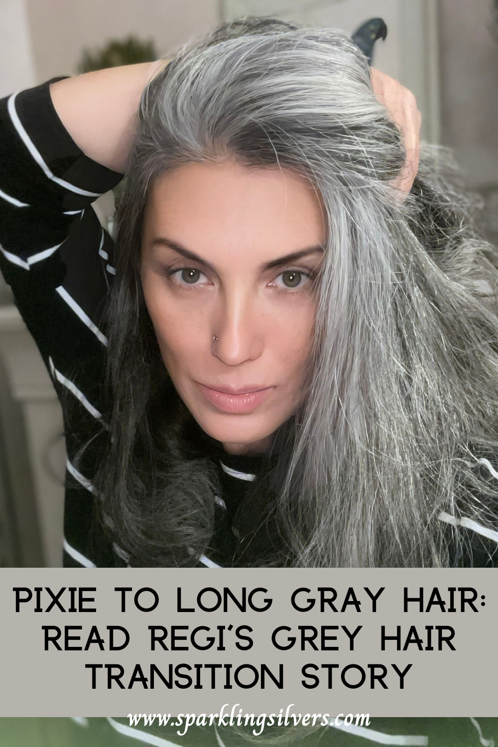 Pixie to Long Gray Hair: Regi's Grey Hair Transition - SparklingSilvers
