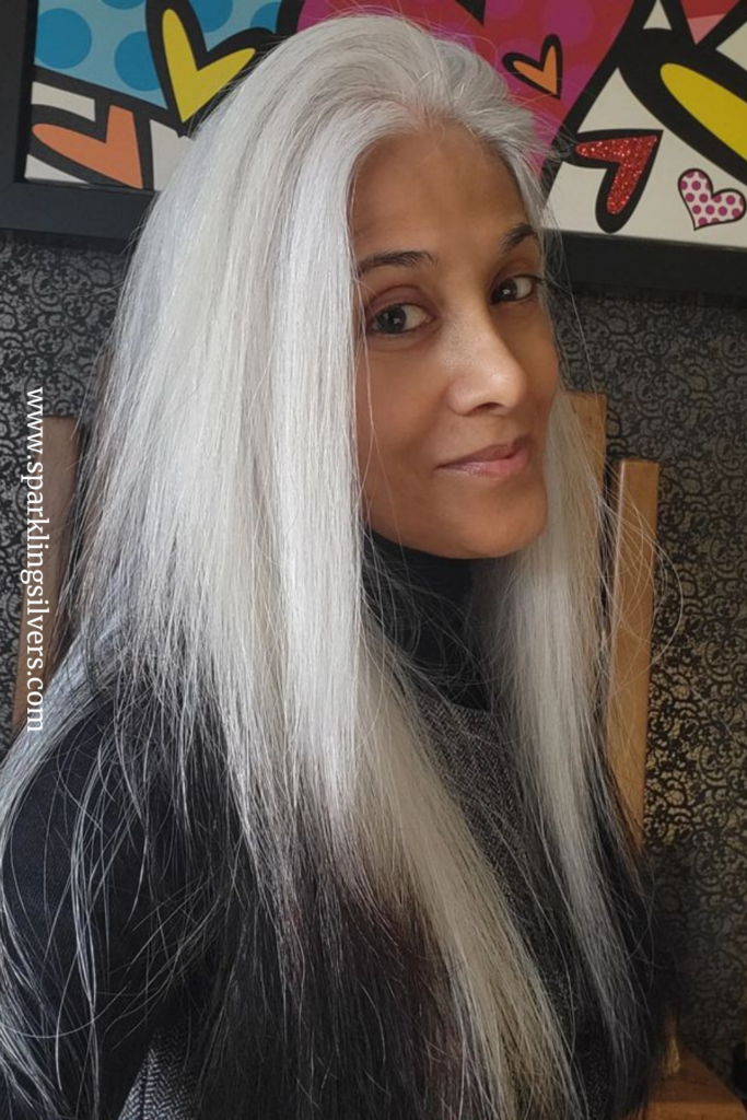 Beautiful long grey hair