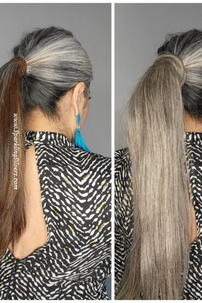 Gray hair Pony tail