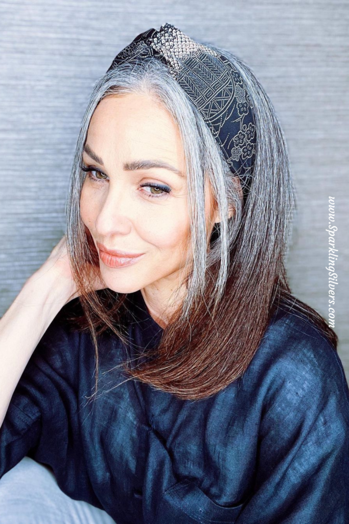 Headbands to hide grey hair demarcation line