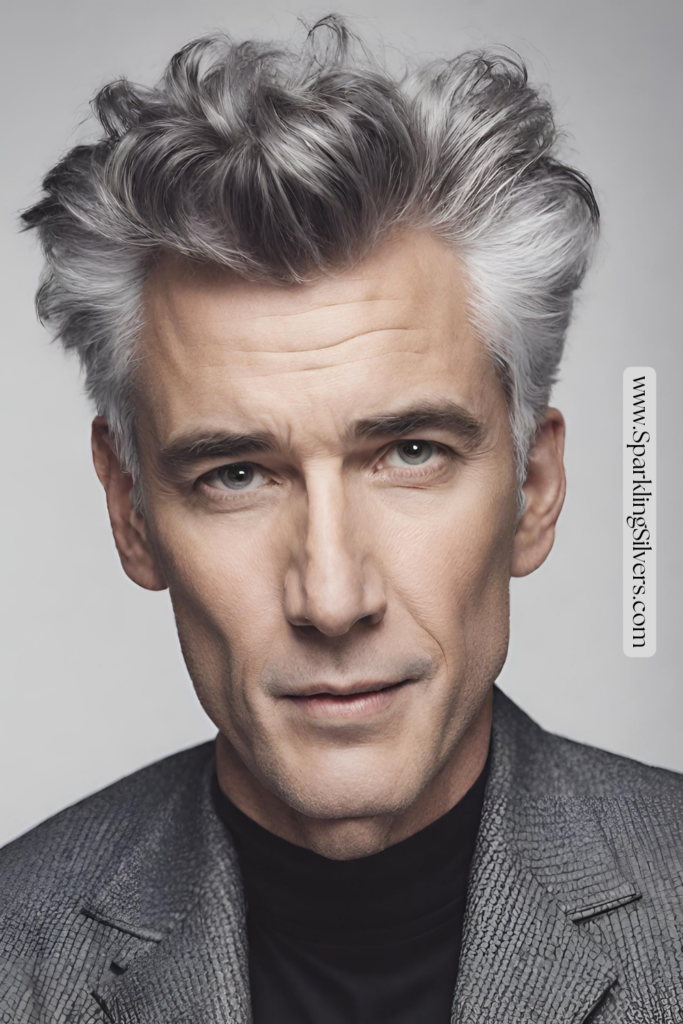 image of a man with gray hairstyle
