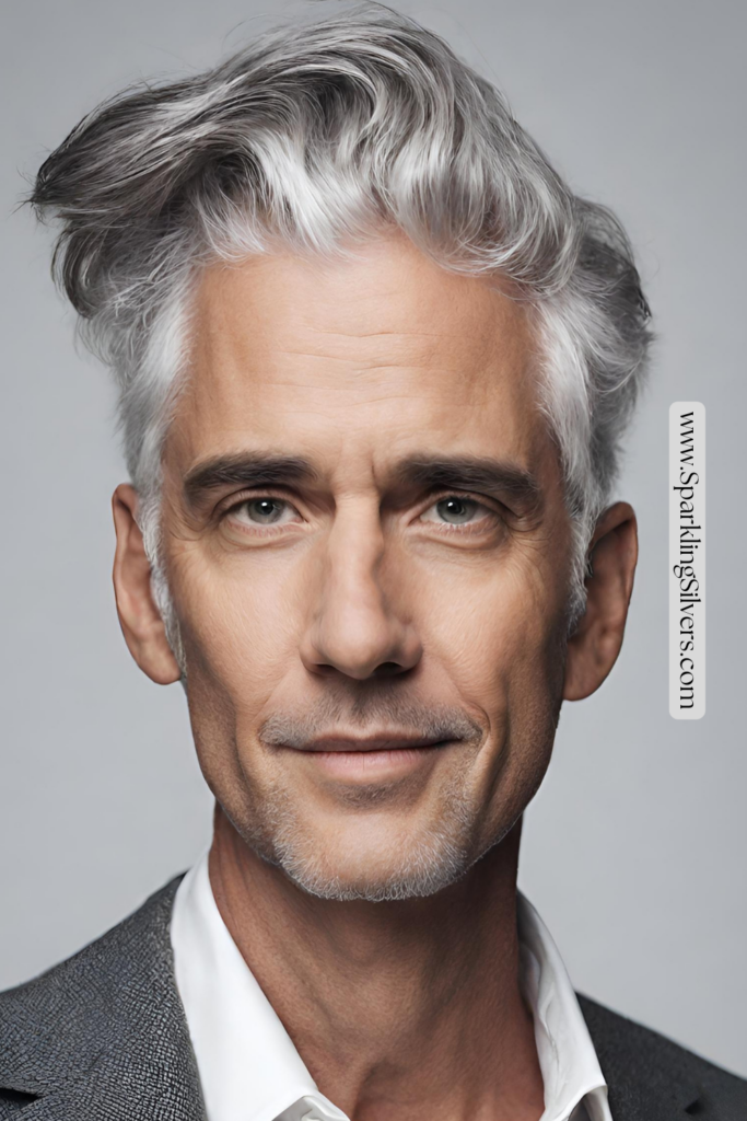 Grey hairstyle men
