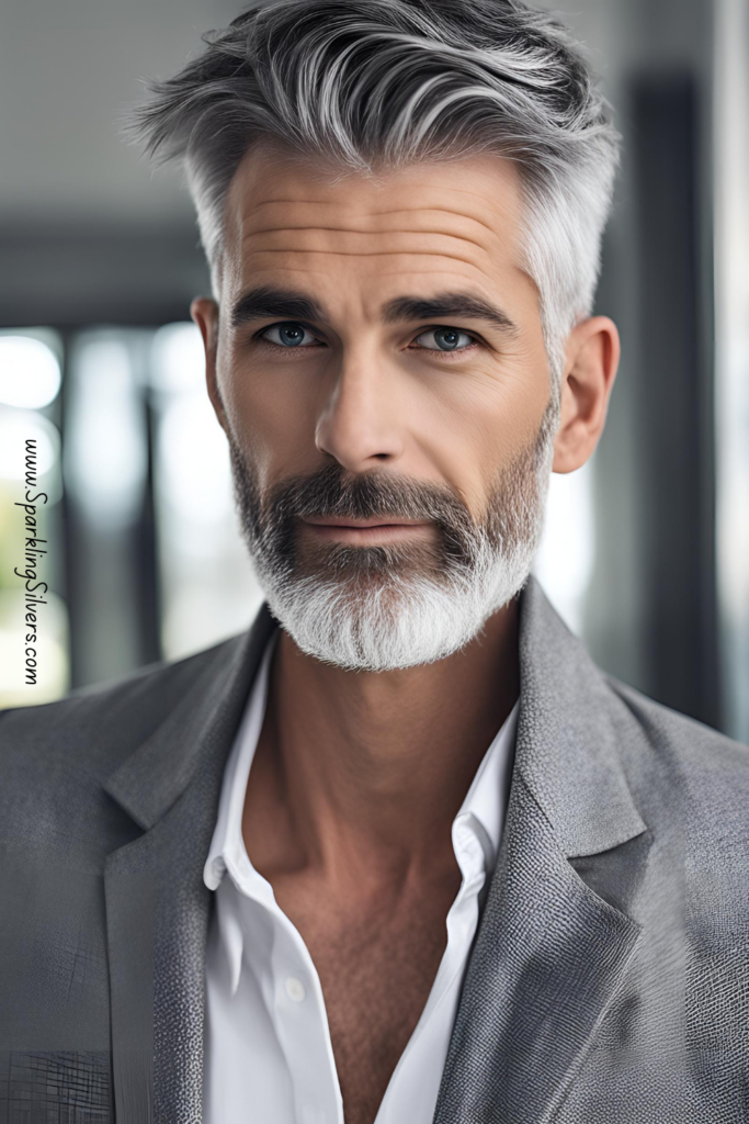 silver hairstyle men