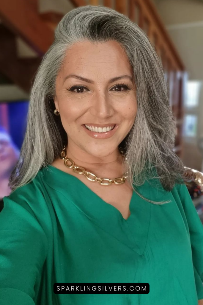 Green clothing for grey hair