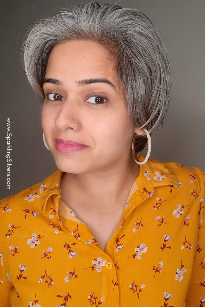 Mustard Color Looks Great With Grey Hair And Warm Skin Tone