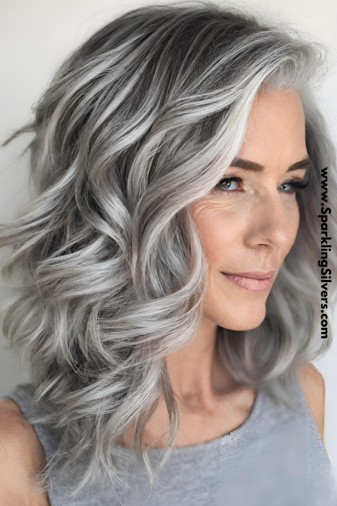 long gray hair over 50