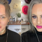 Grey hair before and after makeup pictures
