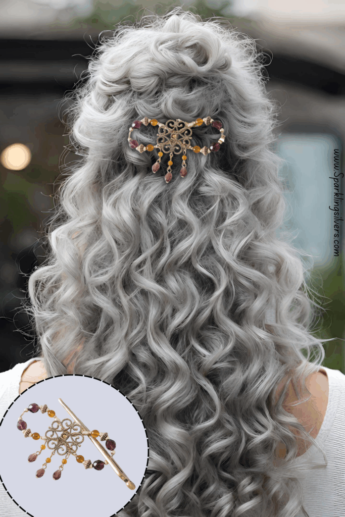 Curly gray hairstyle