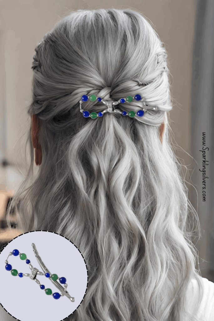 Grey Hair Half pony tail