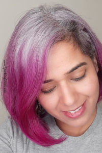 Pink grey hair 